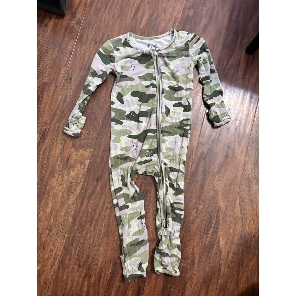 Bellabu Bear Bamboo Footie Sleeper 2-Way Zip-Up Pajama Camo 9-12m Baby